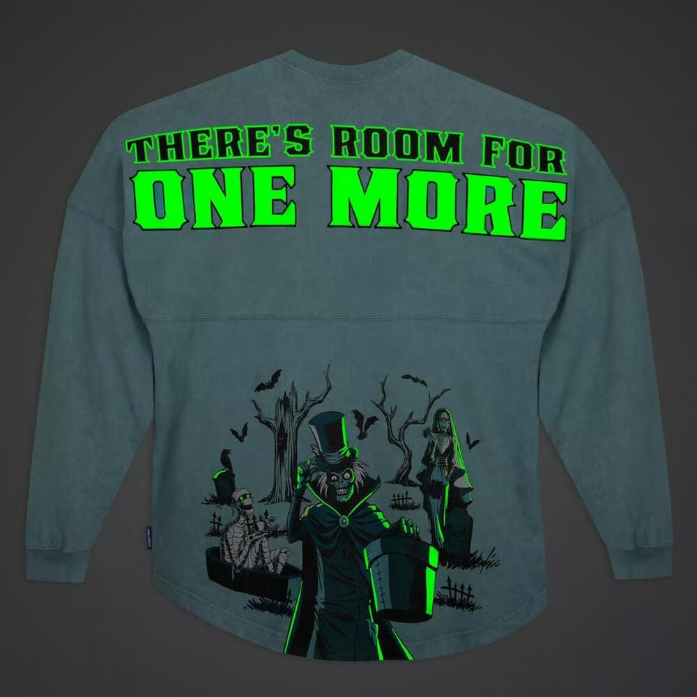 Disney Haunted Mansion Spirit Jersey XL Hatbox Ghost Glow NWT
